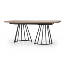 Стол обеденный HALMAR EVERTON ореховый/черный 180-200/100